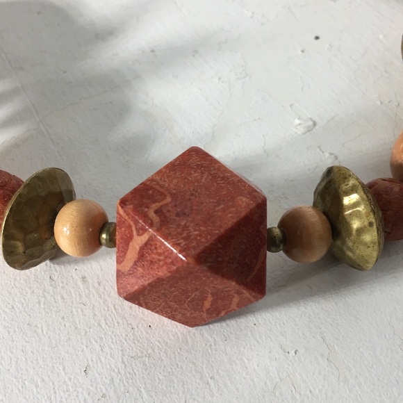 💓 Beaded Brass Statement Choker Necklace - Picture 8 of 8